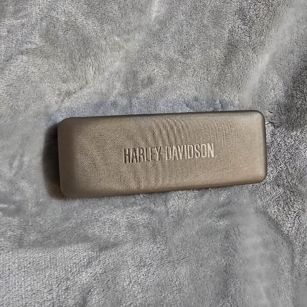 Harley Davidson Gunmetal Gray Black Hard Shell Glasses Case Logo Eyewear